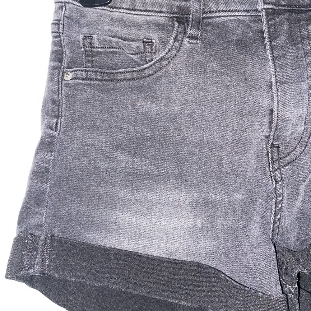 Black denim shorts